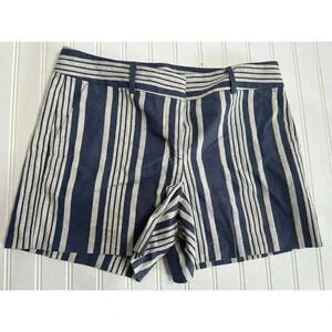 Ann Taylor Factory Ivory/Blue Striped Shorts Women 6.      58